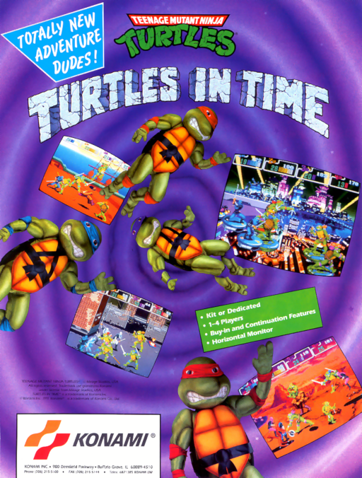 Teenage Mutant Ninja Turtles - Turtles in Time (4 Players ver. UAA) Arcade Game Cover